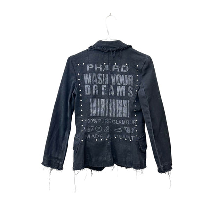 Distressed tailored blazer jacket