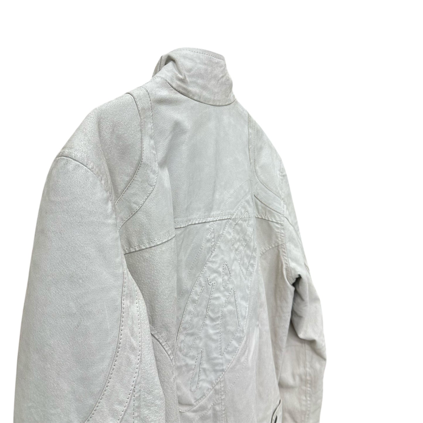 Suede leather racer jacket