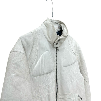 Suede leather racer jacket