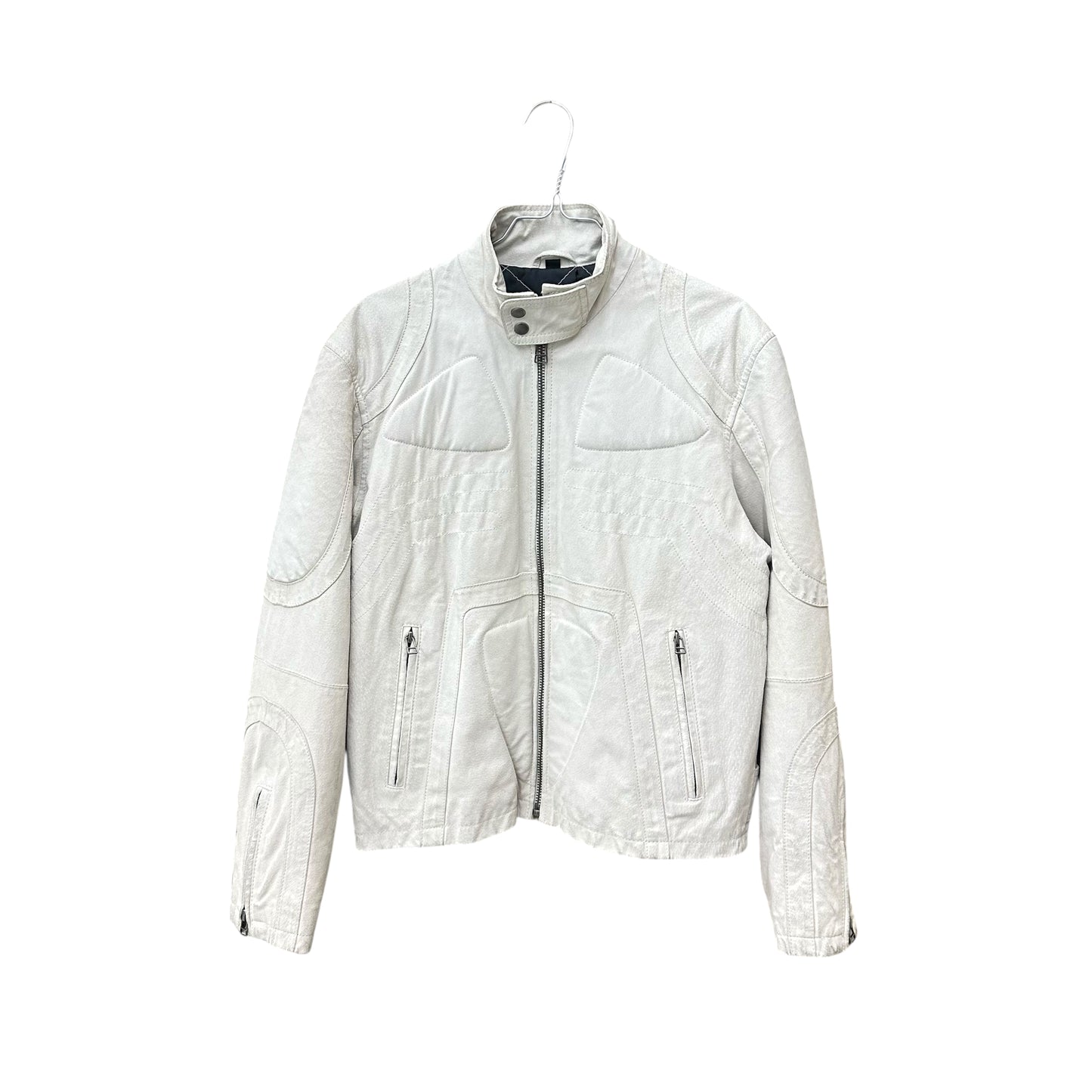 Suede leather racer jacket