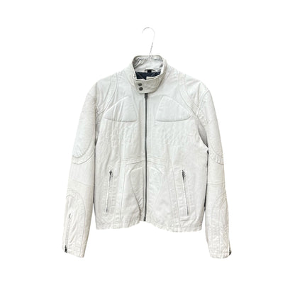 Suede leather racer jacket