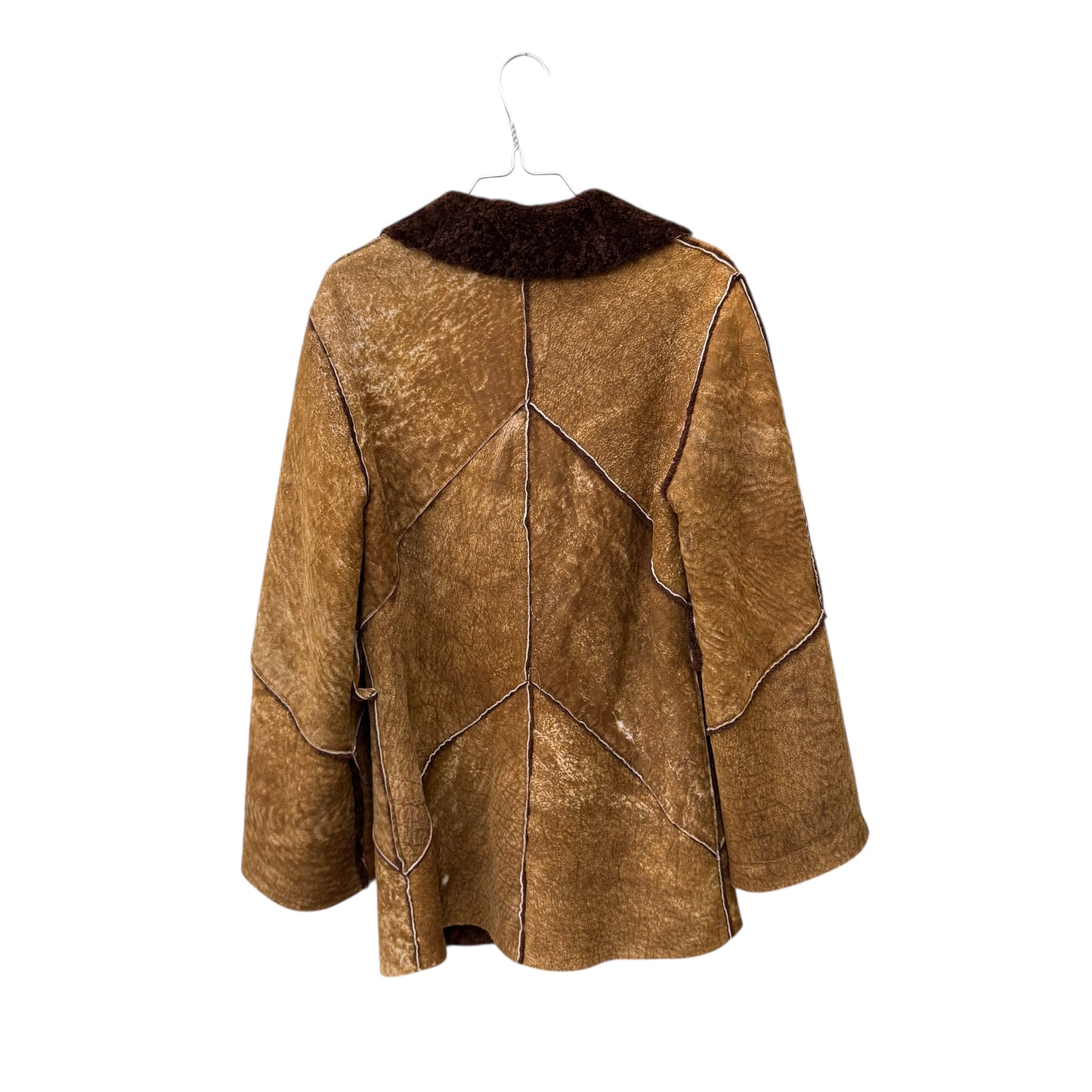 Shearling leather trench coat