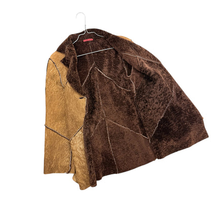 Shearling leather trench coat