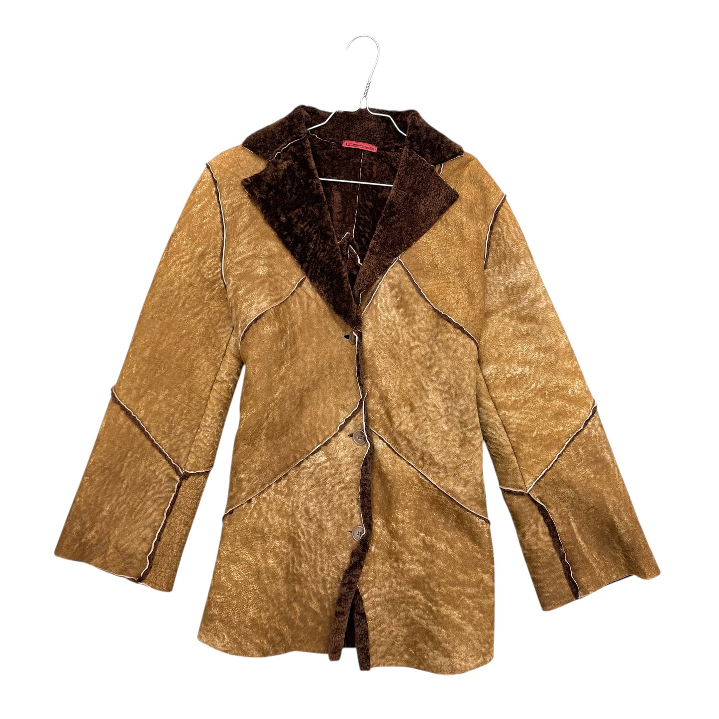 Shearling leather trench coat