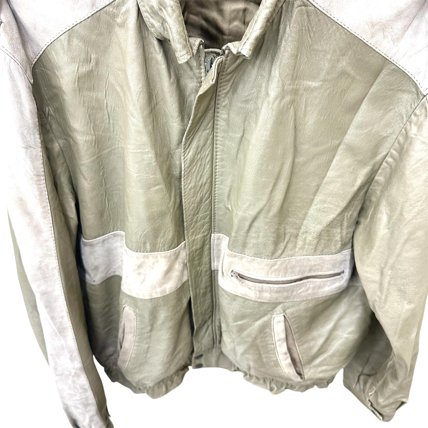 Suede leather bomber jacket
