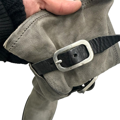 Knee high buckled slouchy boots