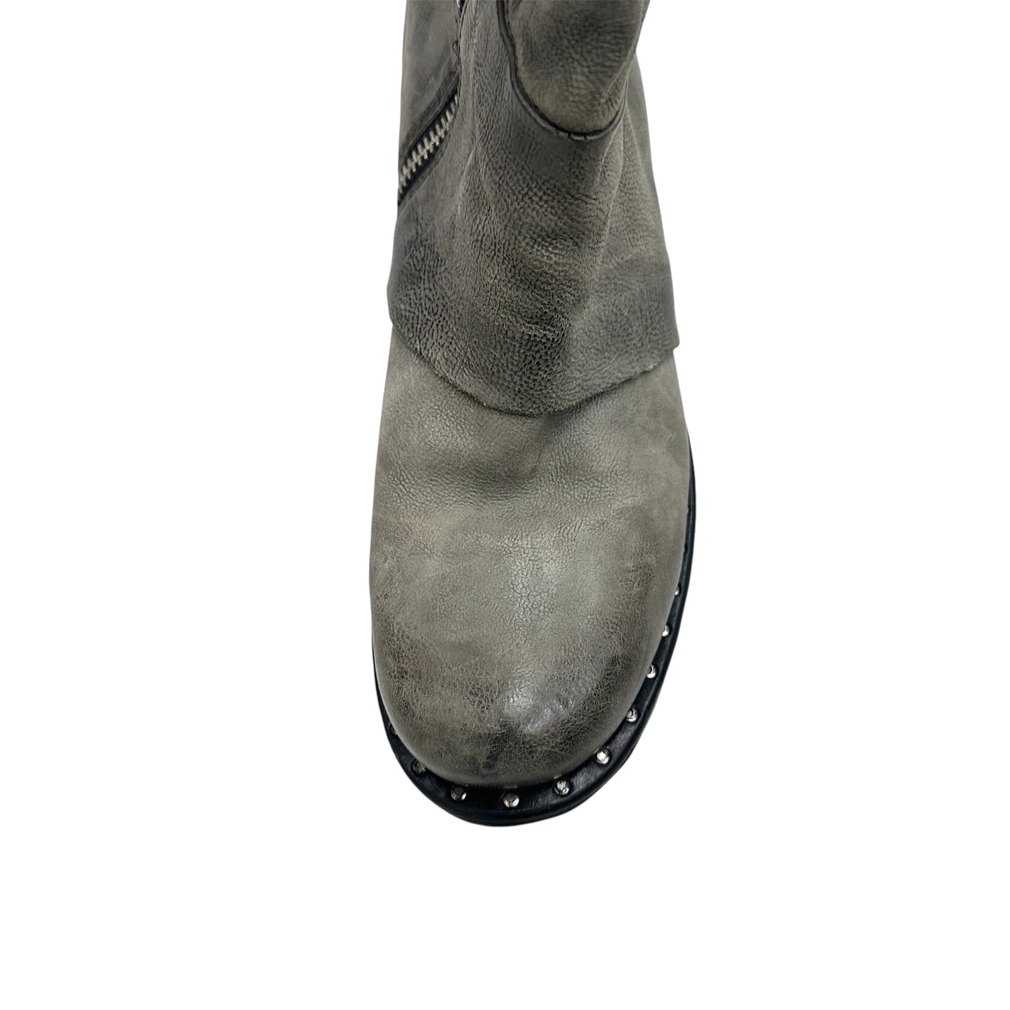 Knee high buckled slouchy boots