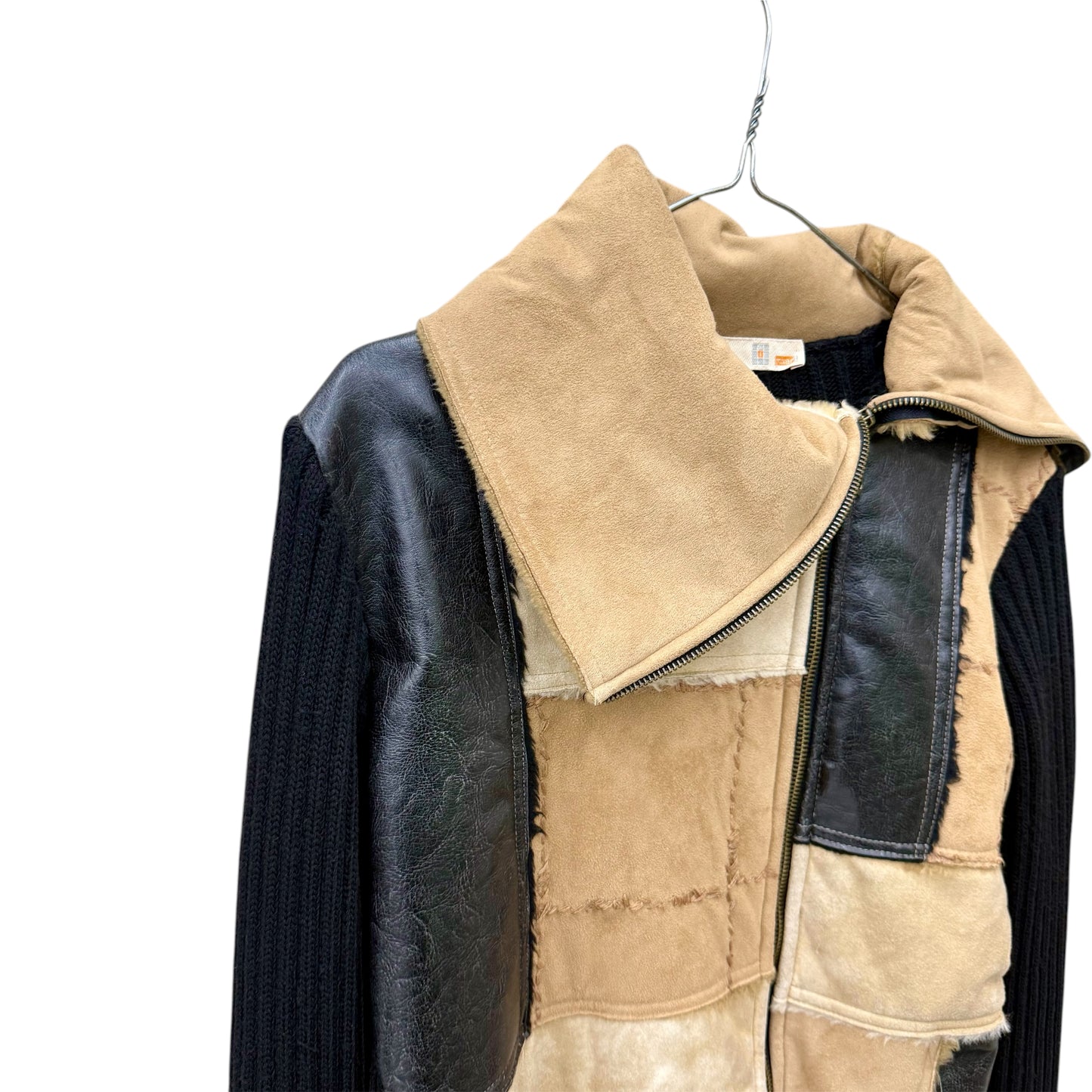 Patchwork zip up cardigan