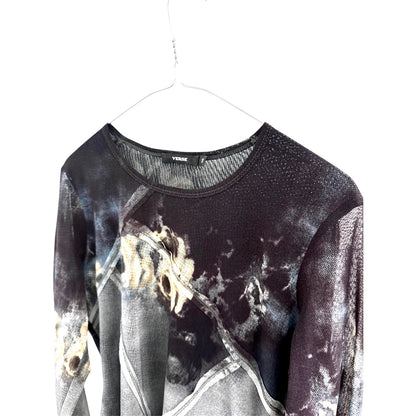 Abstract graphic mesh longsleeve