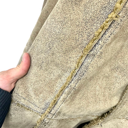 Men's faded shearling coat