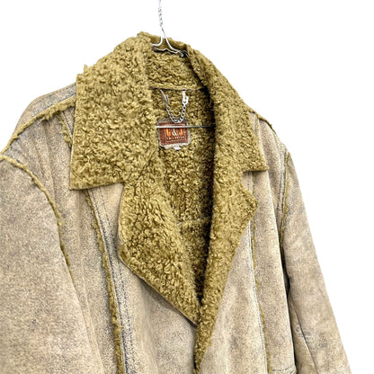Men's faded shearling coat