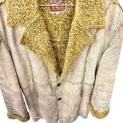 Men's faded shearling coat