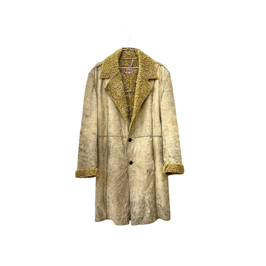 Men's faded shearling coat