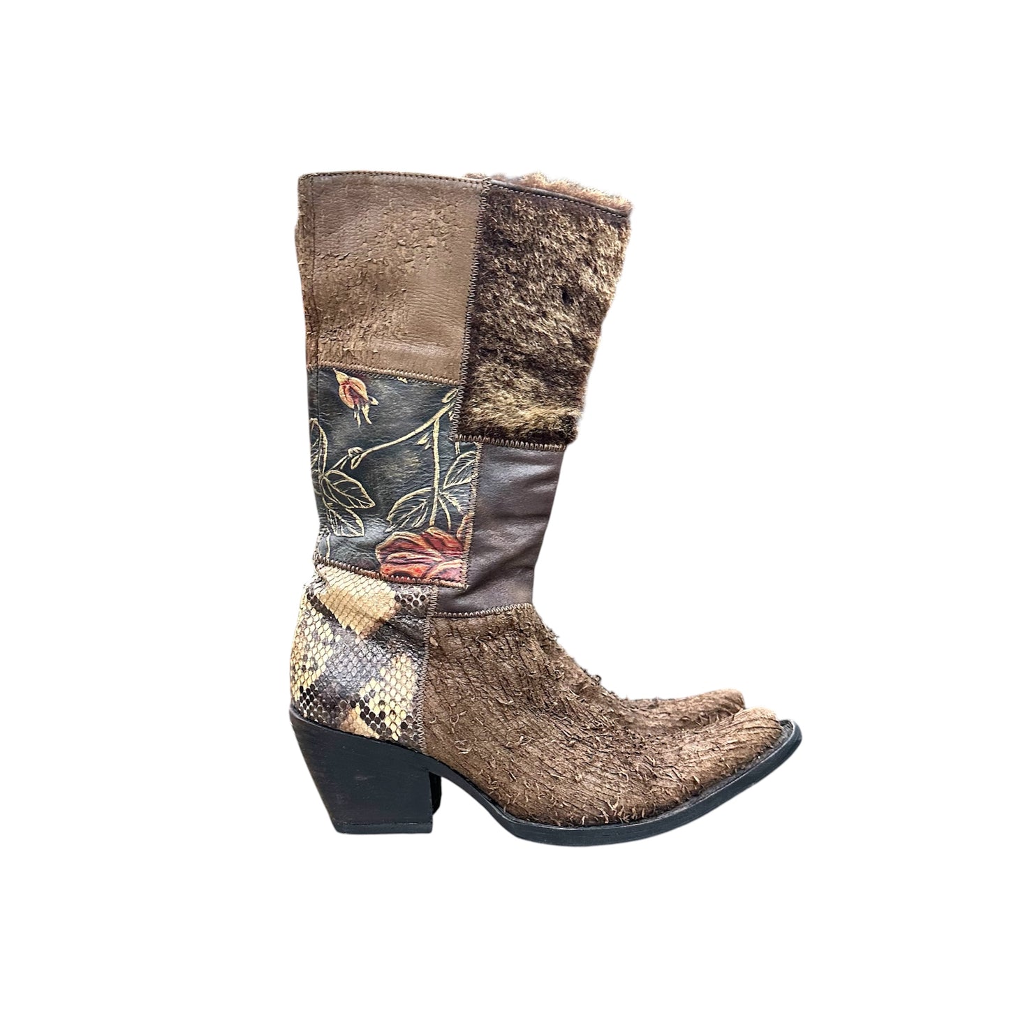 Patchwork cowboy boots