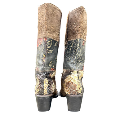 Patchwork cowboy boots