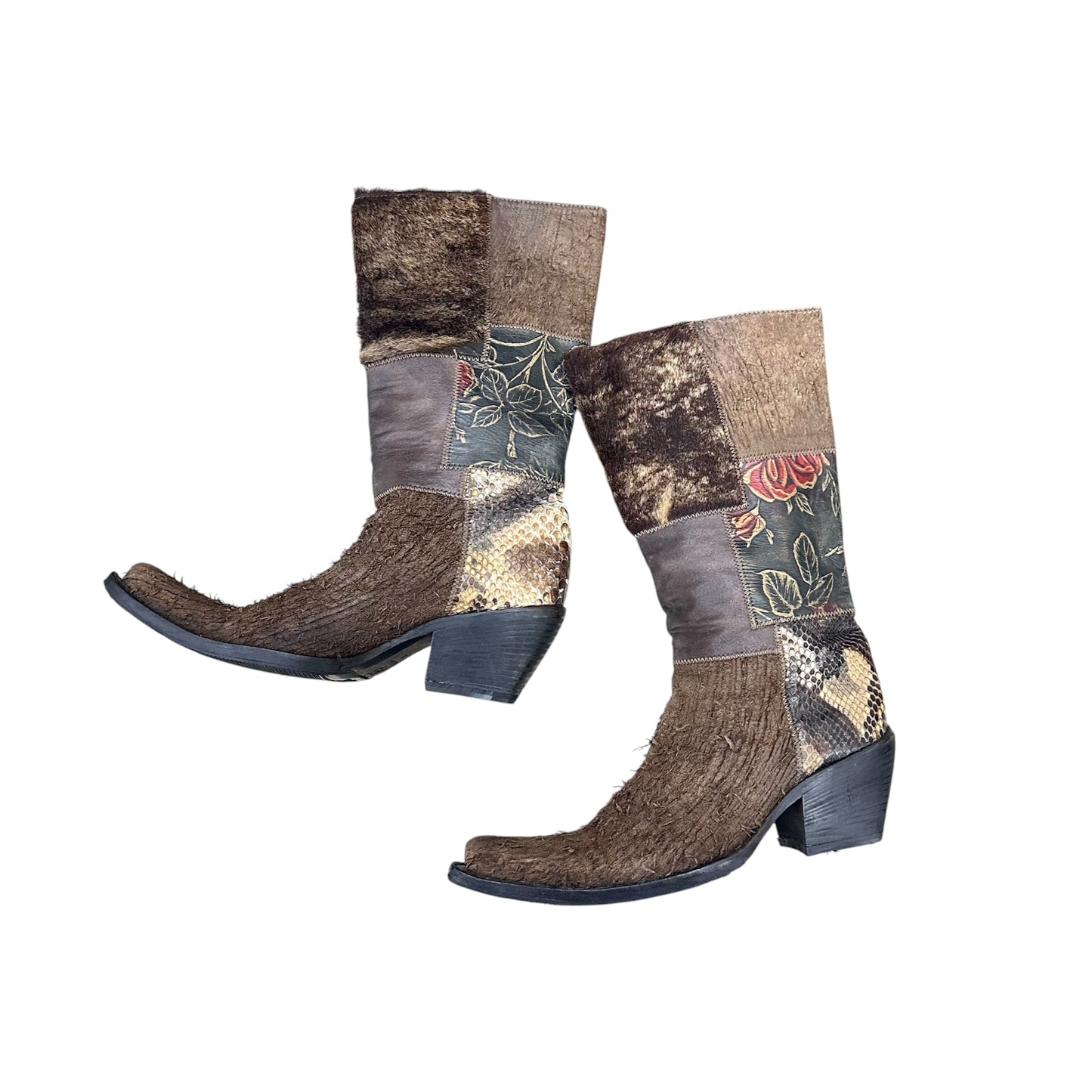 Patchwork cowboy boots