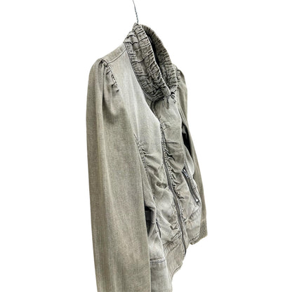 Faded ruched zip up jacket