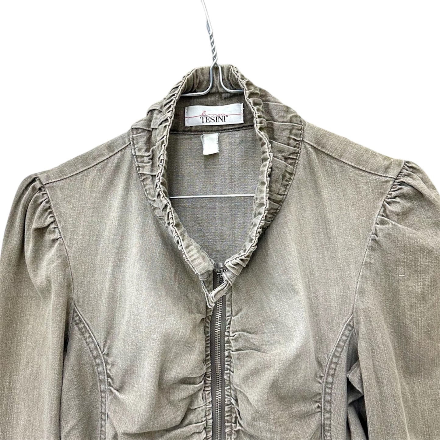 Faded ruched zip up jacket