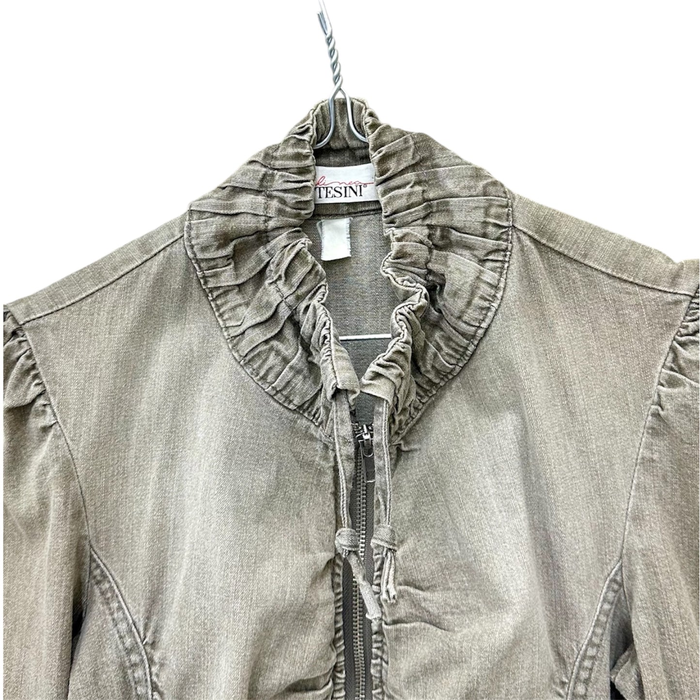 Faded ruched zip up jacket