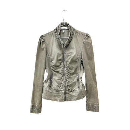Faded ruched zip up jacket