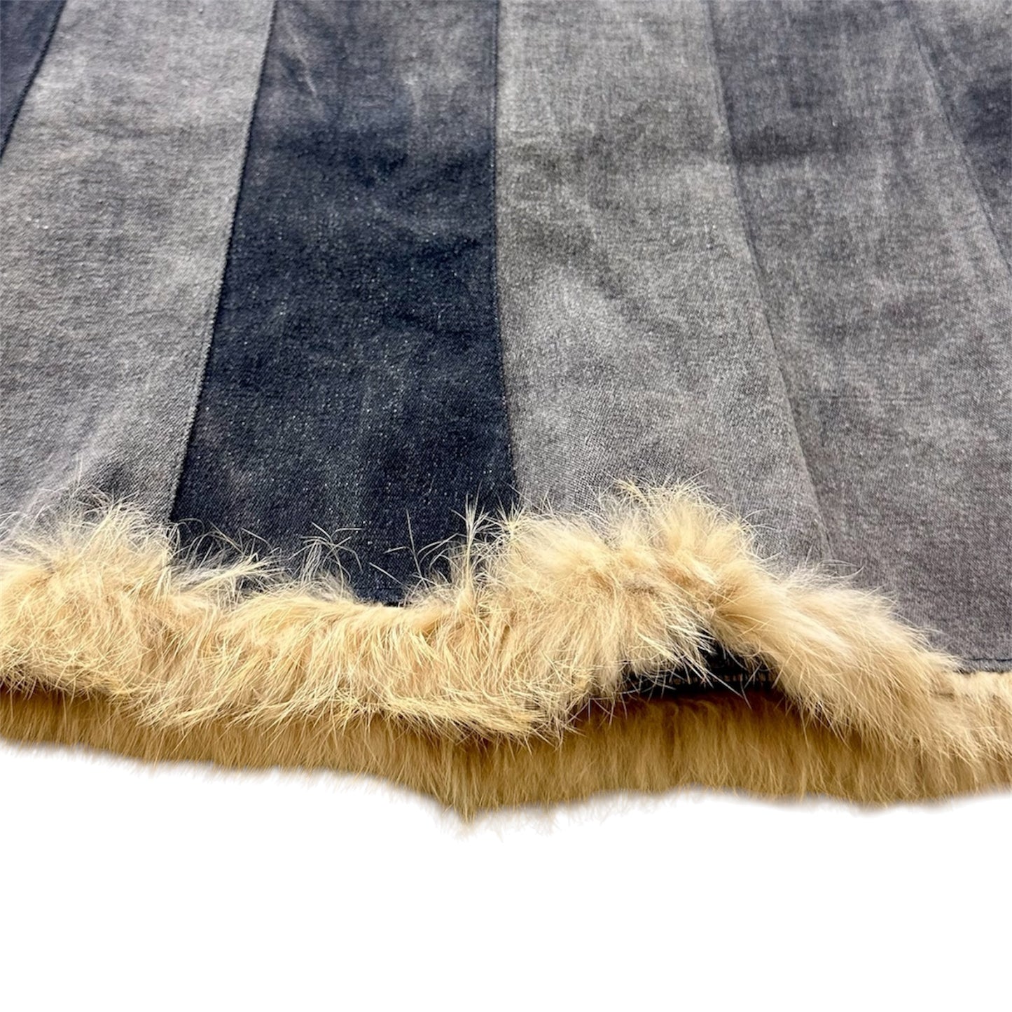 Low rise denim midi skirt