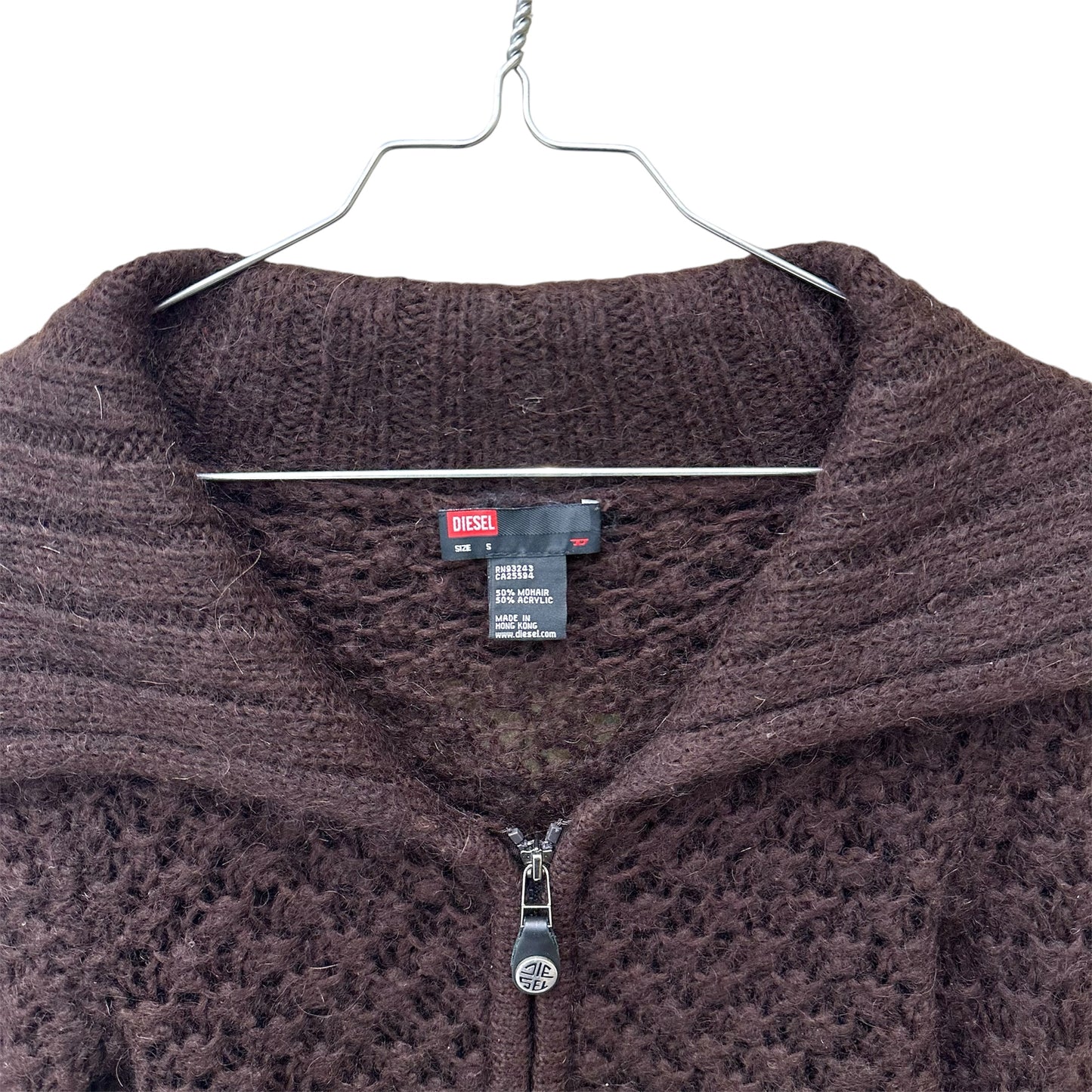 Diesel mohair zip-up cardigan