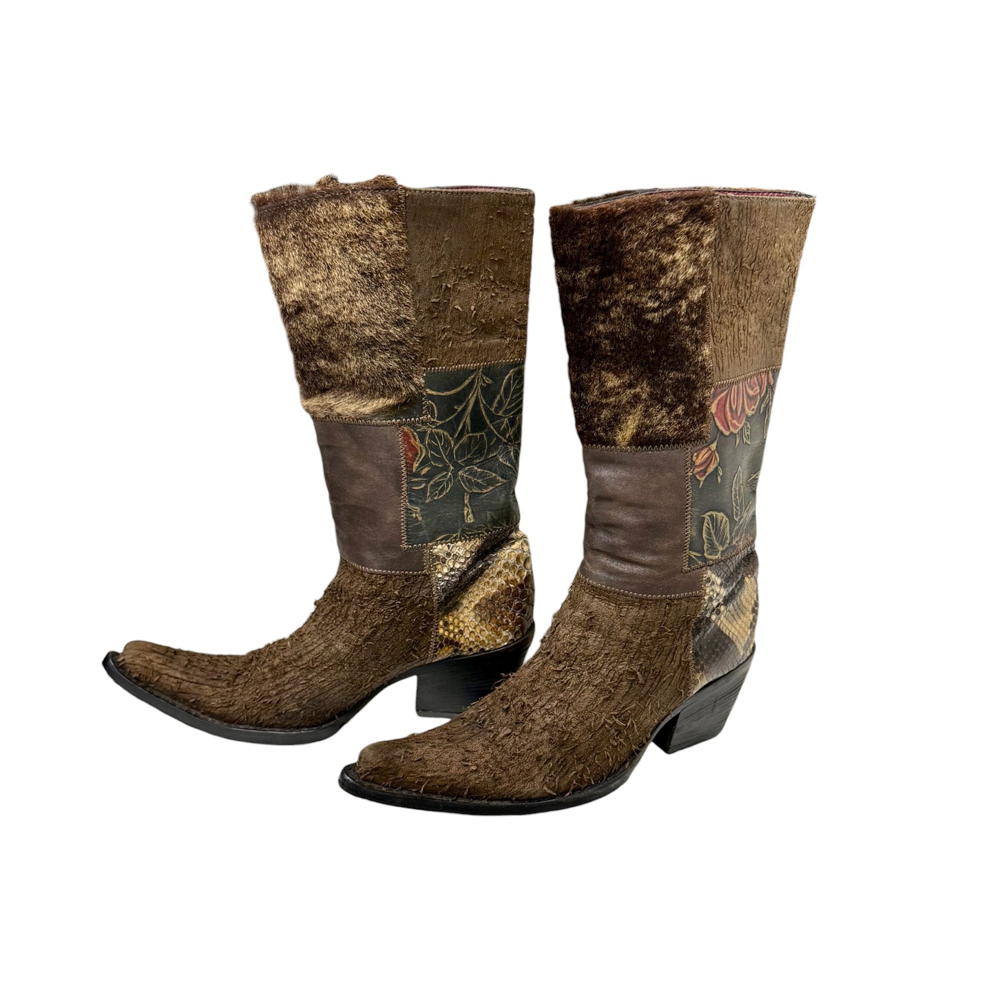 Patchwork cowboy boots