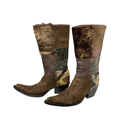 Patchwork cowboy boots