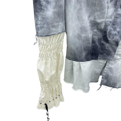 Tie-dye blouse with puff sleeves