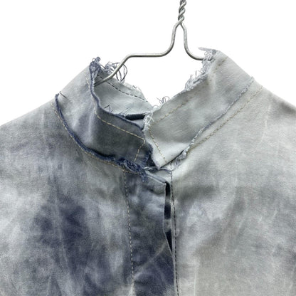 Tie-dye blouse with puff sleeves