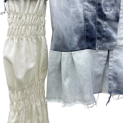 Tie-dye blouse with puff sleeves