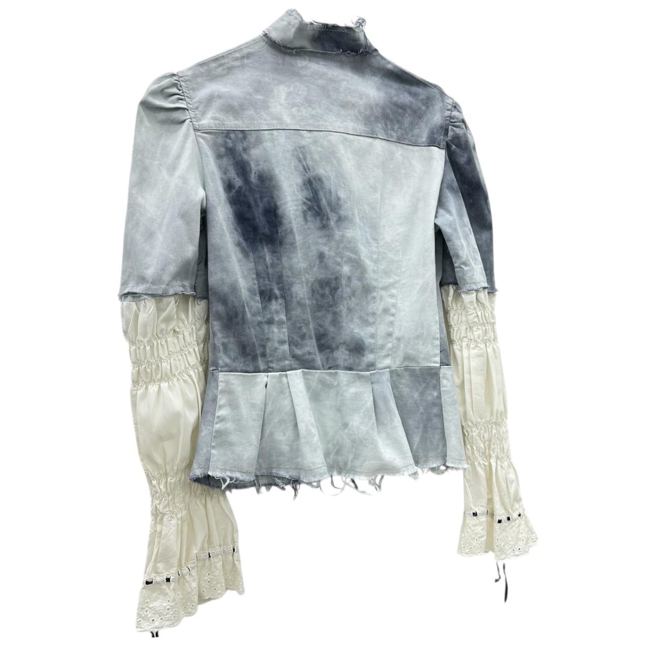 Tie-dye blouse with puff sleeves