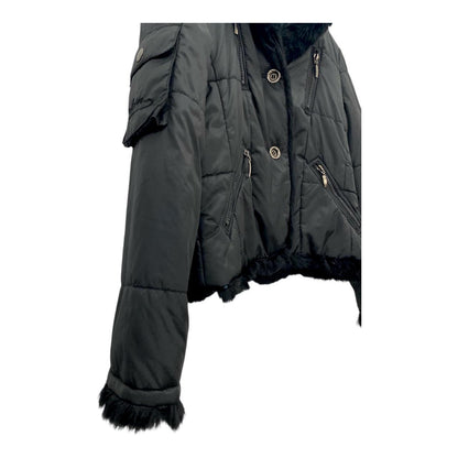 Cropped puffer fur jacket