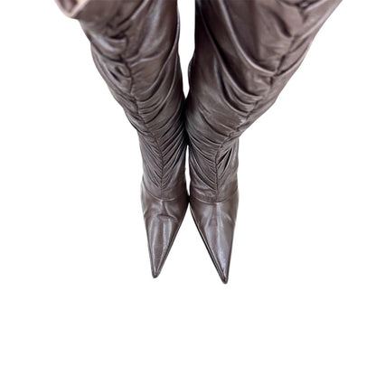 Slouchy ruched stiletto boots