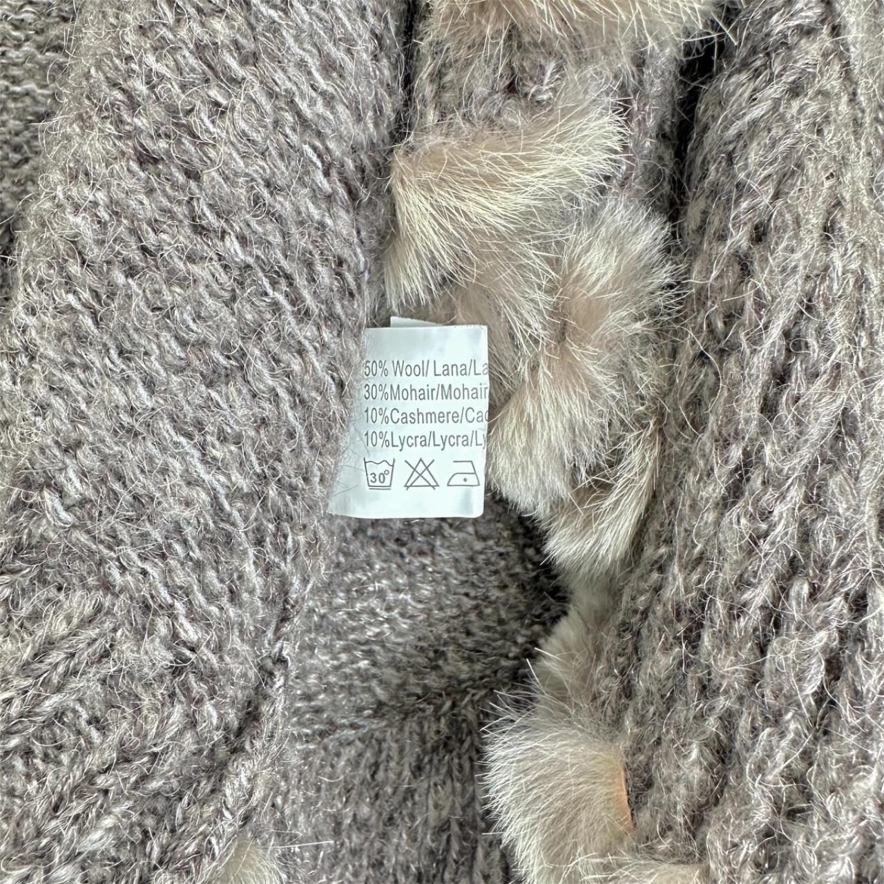 Fur cashmere wool knit cardigan