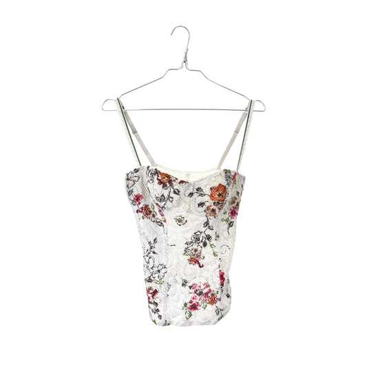 Y2K floral crochet corset