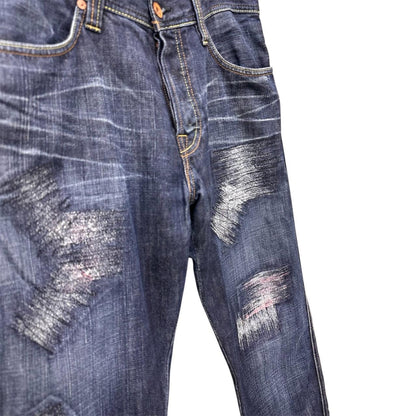 Evisu distressed denim jeans