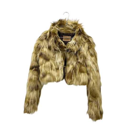 Shaggy cropped faux fur jacket