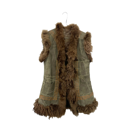 Y2K shearling faux fur vest