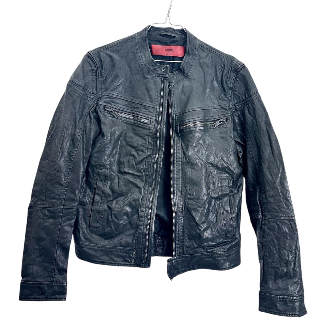 Hugo Boss leather biker jacket