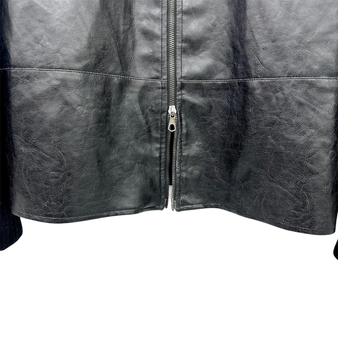 Zip up ribbed leather jacket