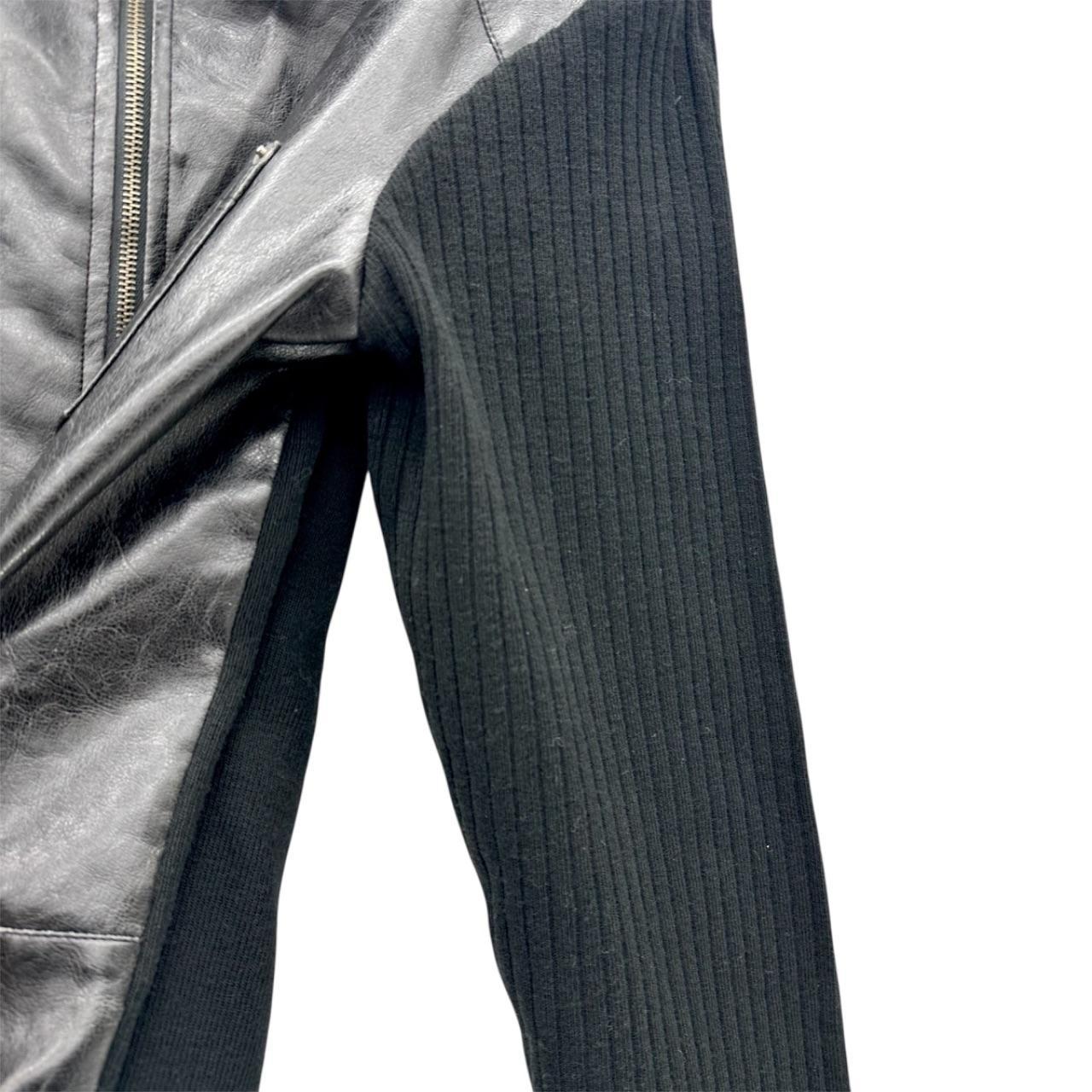 Zip up ribbed leather jacket