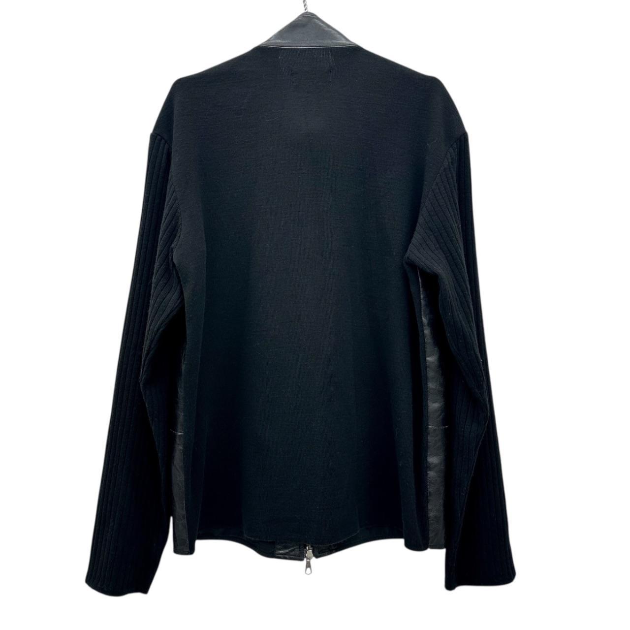 Zip up ribbed leather jacket