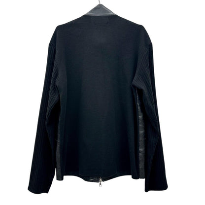 Zip up ribbed leather jacket