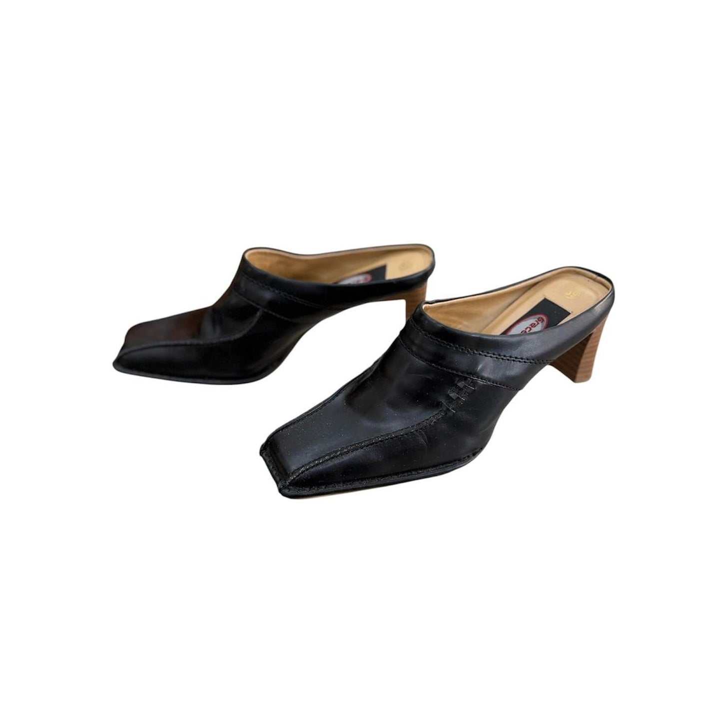 Square toe leather Mules