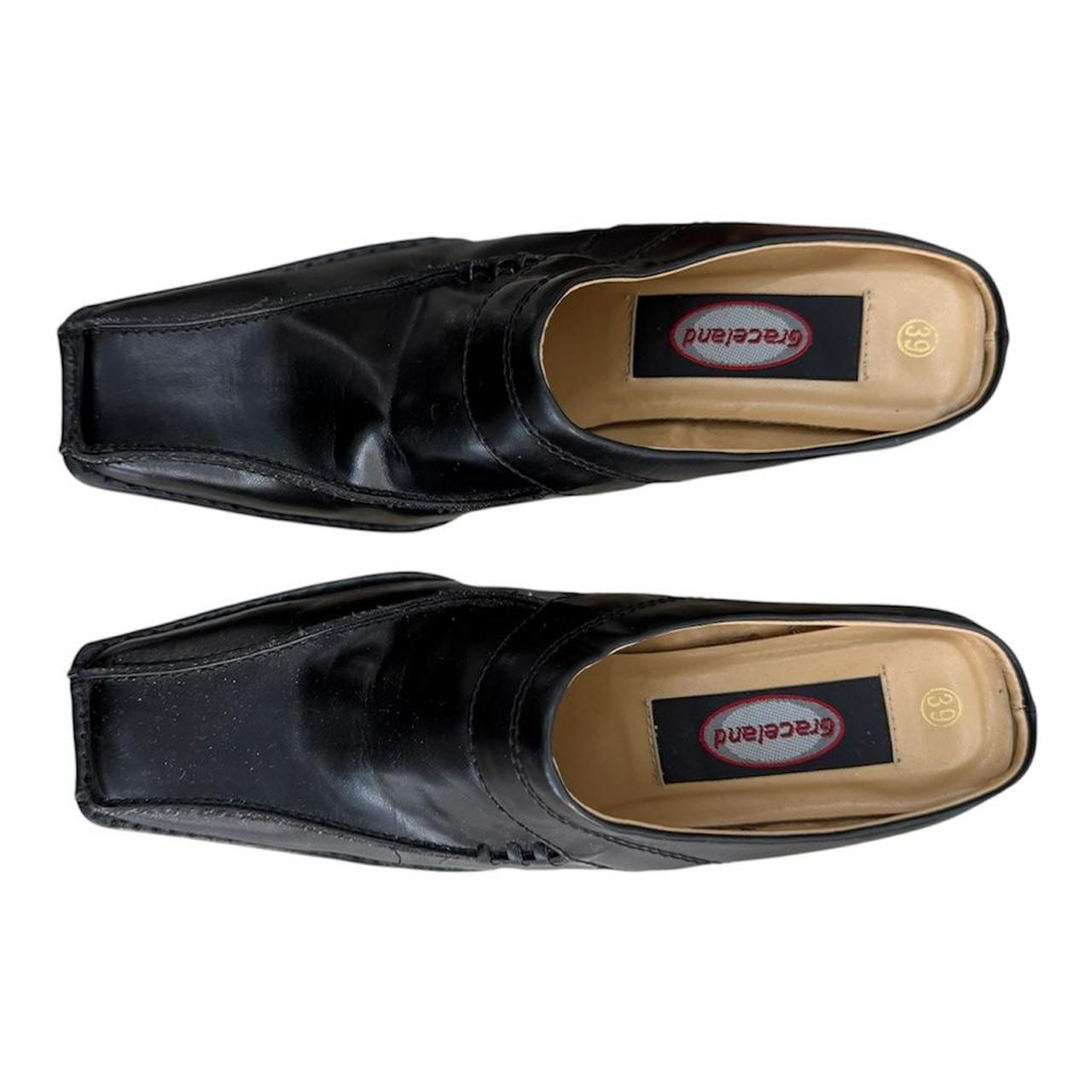 Square toe leather Mules