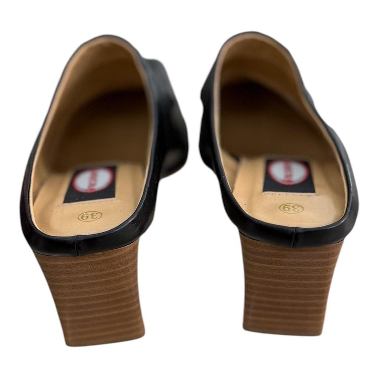 Square toe leather Mules