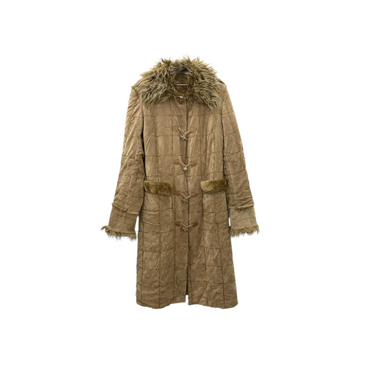 Y2K fuzzy faux leather coat