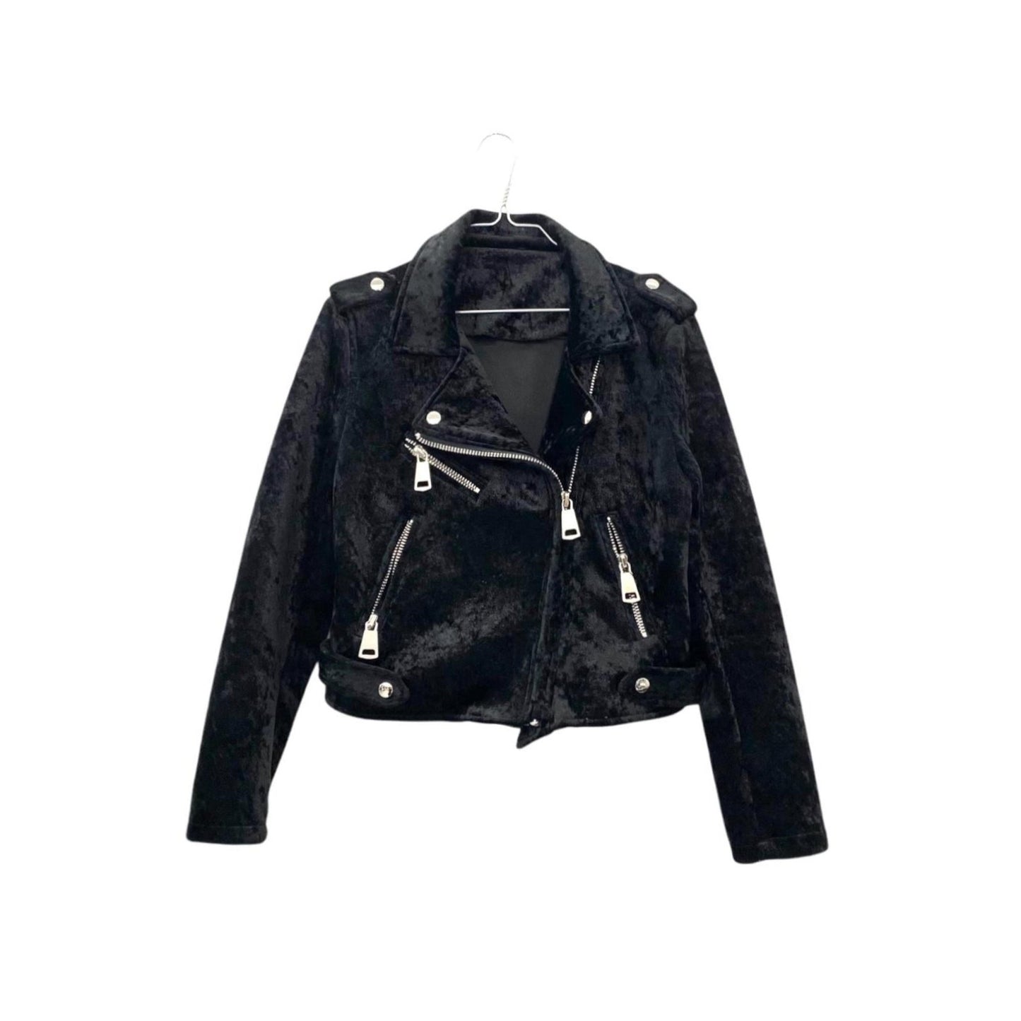 90s velvet biker bomber jacket