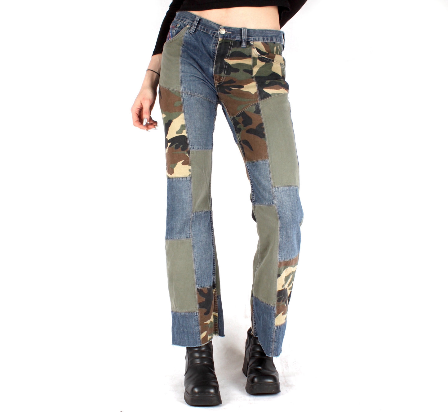 Y2K patchwork jeans